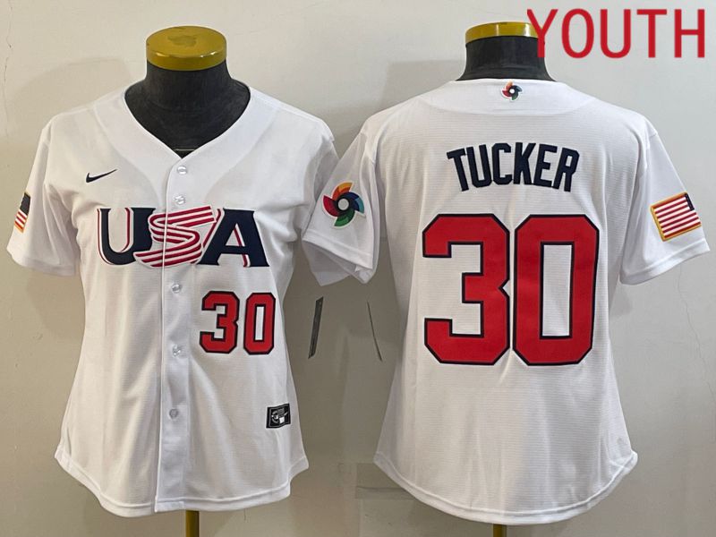 Youth 2023 World Cub USA #30 Tucker White MLB Jersey4->youth mlb jersey->Youth Jersey